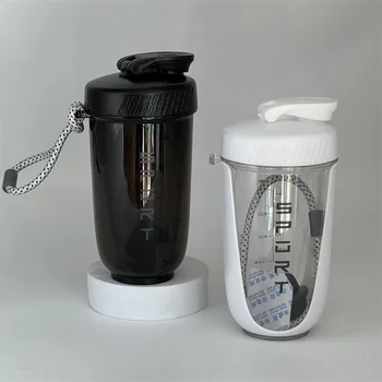 600 ML turmixgép shaker palack műanyag habverő golyóval BPA mentes műanyag fehérje rázkódás szivárgásmentes por edzéshez Edzőtermi sport