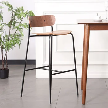 Modern High Bar székek Étkezés Design iroda Luxus tömörfa Bár székek Hiúság Kültéri fodrászat Bár Bútor Bár