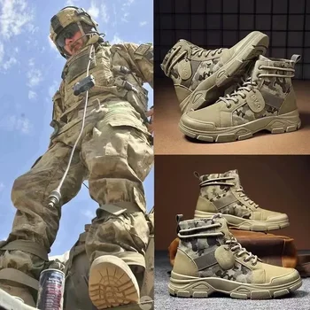 Taktikai katonai csizma férfi csizma Különleges erő sivatagi harci hadsereg csizma Kültéri túrabakancs Bokacipő Férfi munka Safty cipő