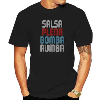 Puerto Rico zászló színei Zene Póló Salsa Plena Bomba Rumba póló Fiatal aranyos alkalmi felsők és pólók pamut felső pólók tervezése
