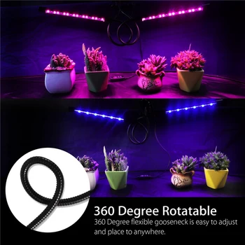  Grow Light teljes spektrumú klipes növénytermesztő lámpa fehér piros LED-del beltéri növények számára szabályozható USB interfész