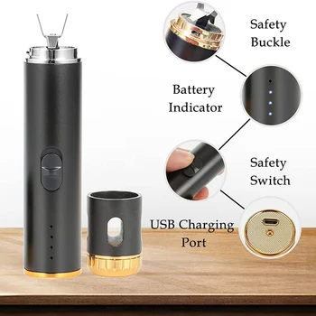  elektromos hordozható gyógynövénydaráló, USB újratölthető fűszer többcélú bolyhos termékhez és konyhai csiszoláshoz (fekete)