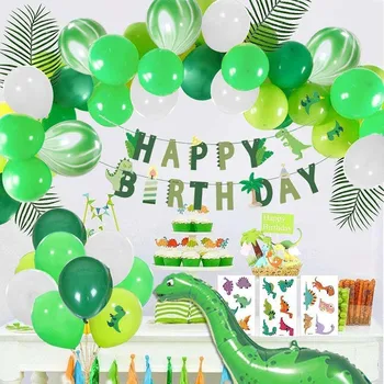 1 2 3 éves fiú születésnapi dekorációk dinoszaurusz születésnapi zsúr dekorációk dinoszaurusz léggömb babazuhanyhoz Dzsungel Jurassic Party