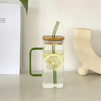 Üveg fogantyú csésze Kreatív csúszásgátló porálló pohárfedél Hőszigetelés Kopásálló otthoni kellékek Irodai vizespoharak