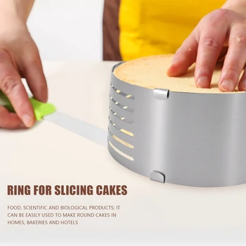 rozsdamentes acél tortagyűrűs vágó, 6 rétegű állítható tortaszeletelő, tortaszeletelő gyűrű