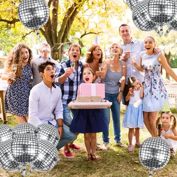20 darabos diszkó fólia léggömbök alumínium Mylar hélium ballon ezüst alumínium film esküvői születésnapi partihoz