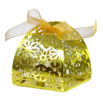 25/50/100db Cukorka dobozok nagykereskedelme csokoládé csomagoláshoz Kétoldalas fényes arany irizáló ezüst dekoráció Úrvacsorai party