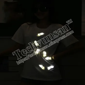 Divat LED érintéses érintés T - ingruha Kerek gallérú rövid ujjú pár