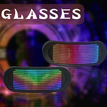 LED sötétben világító szemüveg Futurisztikus elektronikus maszk Karácsonyi koncert alkalmazás vezérlés újratölthető