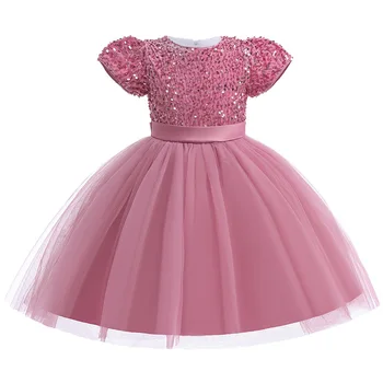 3-8 éves lányok hercegnő ruha flitteres csipke tüll esküvői parti bolyhos ruha gyerekeknek Gyerekek esti hivatalos verseny Vestidos