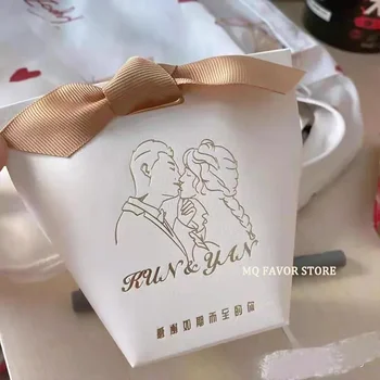 50db személyre szabott Esküvői szívességek és ajándék találgatásokhoz FEHÉR PIROS FEKETE cukorkás doboz EGYEDI bronzosító logó születésnapi ajándékok visszaküldés