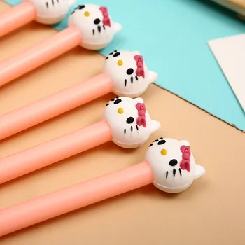 Sanrio Hello Kitty 0,5 mm-es zselés tollak Aranyos cica nagyfejű toll Kawaii diák írószer Irodai kiegészítők Vissza az iskolába kellékek