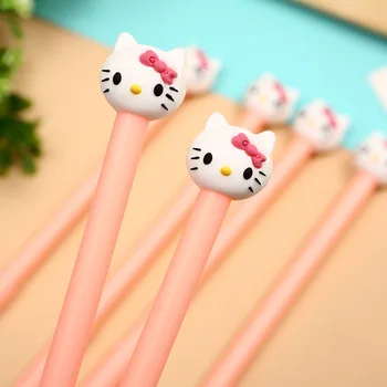 Sanrio Hello Kitty 0,5 mm-es zselés tollak Aranyos cica nagyfejű toll Kawaii diák írószer Irodai kiegészítők Vissza az iskolába kellékek