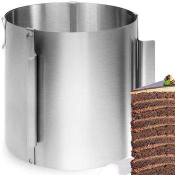állítható tortagyűrű magas 20 cm - rozsdamentes acél sütőgyűrű állítható - magas sütőforma az egyszerű előkészítéshez