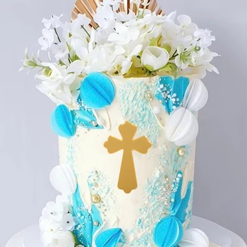 Kreatív keresztény kereszt torta feltétje akril torta dekorációk Isten áldja torta feltétparti parti sütéséhez