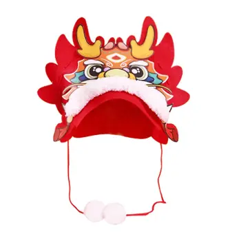 Kézi összeszerelés Kínai újévi kalap Kézi kézművesség Nemzeti árapály rajzfilm sárkány kalap anyagcsomag Nem szőtt szövet Kínai stílusban