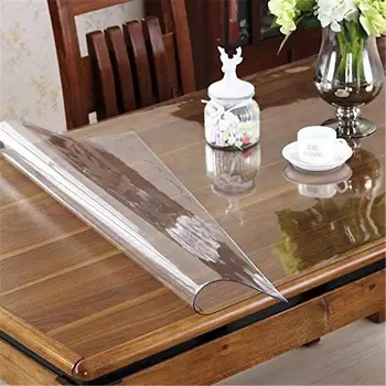 Vízálló PVC terítő asztalterítő átlátszó asztaltakaró szőnyeg konyhai minta Olajszövet üveg puha szövet terítő karácsonyra
