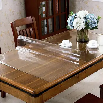 Vízálló PVC terítő asztalterítő átlátszó asztaltakaró szőnyeg konyhai minta Olajszövet üveg puha szövet terítő karácsonyra