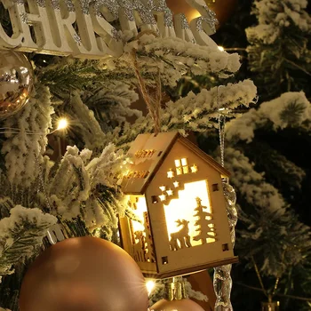 2024 Újévi karácsonyfa díszek Fa világító üreges hóház Karácsonyi dekoráció otthonra 2023 Navidad Noel Natal