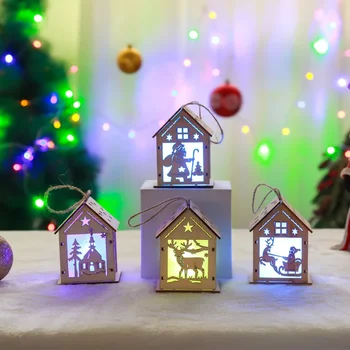 2024 Újévi karácsonyfa díszek Fa világító üreges hóház Karácsonyi dekoráció otthonra 2023 Navidad Noel Natal