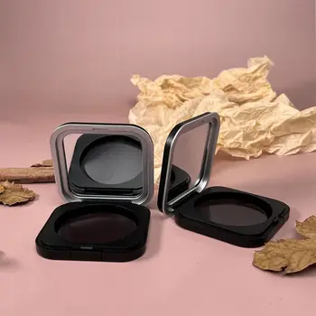 Black Makeup Eyep Case Mini műanyag tükörrel Beauty sminkdoboz Rúzs raklap doboz Szemhéjpúder