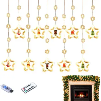 Karácsonyfa füzér fények Karácsonyi füzér fények Kültéri vízálló fa lámpák USB tápellátású karácsonyi függő díszek