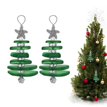 2db Tengeri elem Kiváló otthoni tengeri üveg Gyönyörű dekoráció Függő kézműves ajándék karácsonyi medálfa