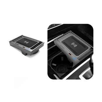 15 W autós vezeték nélküli töltő X5 F15 X6 F16 X5M F85 X6M F86 2014-2018 vezeték nélküli telefontöltő töltőtok