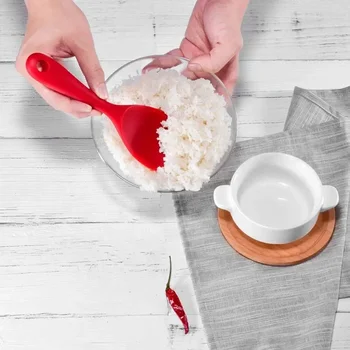 Lógó szilikon rizskanál konyhai merőkanál tapadásmentes serpenyő Elektromos rizsfőző tűzhely Főzőkanál lyukakkal Háztartási cikkek