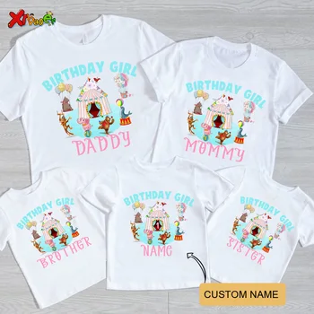 Születésnapi póló Családi hozzáillő ruhák Pamut anya Apa és lánya Fia póló baba születésnapi vicces cirkuszi fehér póló