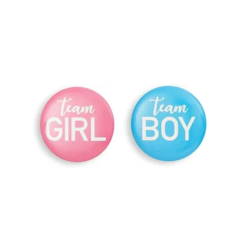 Gender Reveal gomb Pin-24 darab Pin Up jelvény kiegészítők lányoknak vagy csapatfiúknak,Babaváró kellékek,Party kedvencek