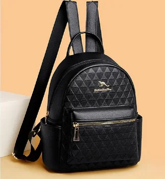 Hot Sale Fashion Luxus gyémántrácsos hátizsák Nők Kiváló minőségű bőr utazás Kis hátizsákok Válltáskák Iskolatáska