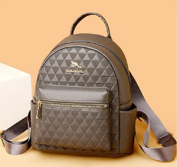 Hot Sale Fashion Luxus gyémántrácsos hátizsák Nők Kiváló minőségű bőr utazás Kis hátizsákok Válltáskák Iskolatáska