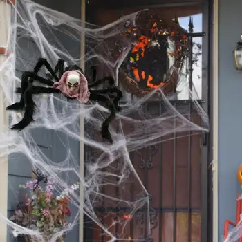 Kísérteties pók dekorációk Kiváló hamis ijesztő szőrös pókok Ijesztő pók beltéri dekoráció újrafelhasználható Halloween pók kellékek