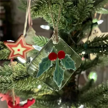 Kreatív autó Visszapillantó tükör medál ajándék Akasztható üveg karácsonyfa függő dekoráció Karácsony hópehely dekorációs party
