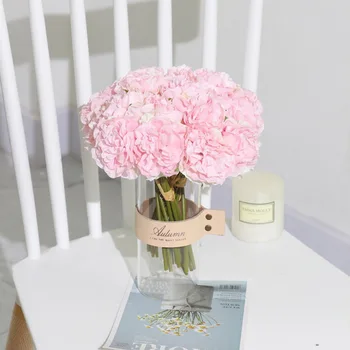 5fej/csomag Bazsarózsa műselyem virágok lakberendezéshez Esküvői csokor menyasszonynak Hamis virág DIY Pomponok Rózsák Virágok
