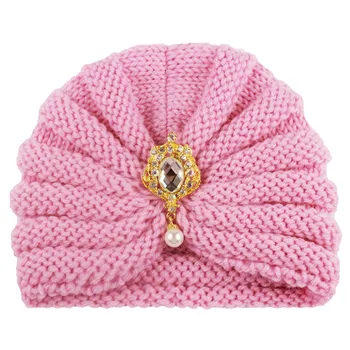 Újszülött baba sapka kötött téli baba kalap lányoknak cukorka színű baba sapka turbán kalapok