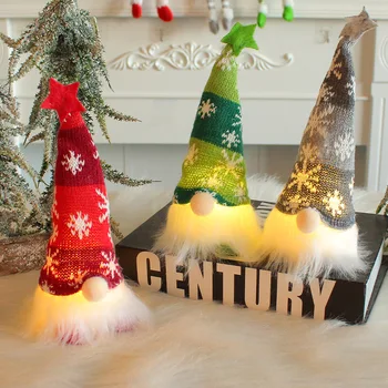 Karácsonyi baba díszek fényekkel Karácsonyi ajándék Arctalan baba ajándék Karácsonyi dekoráció otthonra 2022 Navidad újév Noel