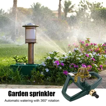 Forgó kerti sprinkler fej 360 fokban forgó automatikus virágöntöző fém alap forgó sprinkler gyorstömlő csatlakozás