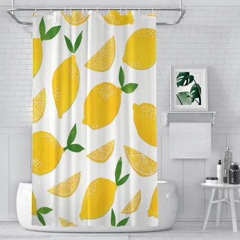 vágott paszta citrommintás fürdőszobai zuhanyfüggönyök vízálló válaszfal egyedi lakberendezés Fürdőszoba kiegészítők