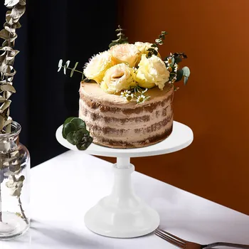 Fém vas tortaállvány kerek talapzat Desszerttartó Cupcake Display állvány Bakeware fehér születésnapi esküvői parti dekoráció