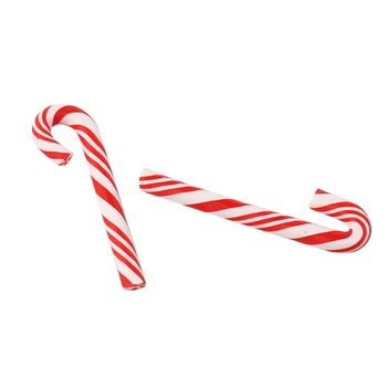 100Pcs Piros-fehér Kézzel készített karácsonyi cukorka Miniatűr élelmiszer Babaház Lakberendezés Agyag cukorka