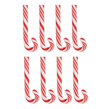 100Pcs Piros-fehér Kézzel készített karácsonyi cukorka Miniatűr élelmiszer Babaház Lakberendezés Agyag cukorka