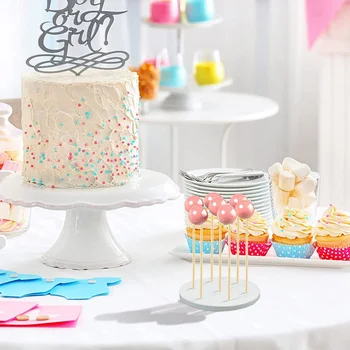 2 Pack tortaállvány - 7 lyukú nyalóka tartó kijelző kerek cukorka vagy szopós állvány esküvői születésnapi partihoz