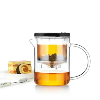 Kiváló minőségű üveg Gongfu teáskészlet prés AUTO-OPEN Art teáscsésze teáskanna infúzióval Elegáns teáskészlet üveg teáskanna 350ML