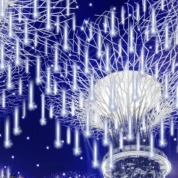 Thrisdar meteorzuhany esőcsepp lámpák 50cm 288 LED vízálló hóesés jégcsap zsinóros lámpák esküvői karácsonyi kerti dekorációhoz