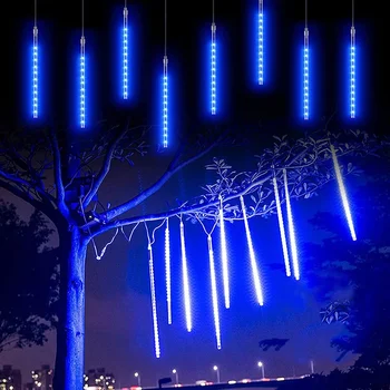 Thrisdar meteorzuhany esőcsepp lámpák 50cm 288 LED vízálló hóesés jégcsap zsinóros lámpák esküvői karácsonyi kerti dekorációhoz
