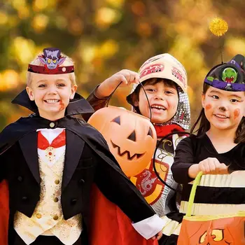 Papír kalap dekoráció 6 stílus hátborzongató szellemfesztivál fejpántok Halloween jelmez fejfedő Babaváró kedvez a stabil Halloweennek