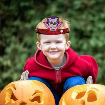 Papír kalap dekoráció 6 stílus hátborzongató szellemfesztivál fejpántok Halloween jelmez fejfedő Babaváró kedvez a stabil Halloweennek