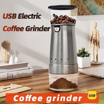 1200mAh rozsdamentes hordozható elektromos kávédaráló kerámia őrlés kávébab daráló USB újratölthető konyhai összetörő gép
